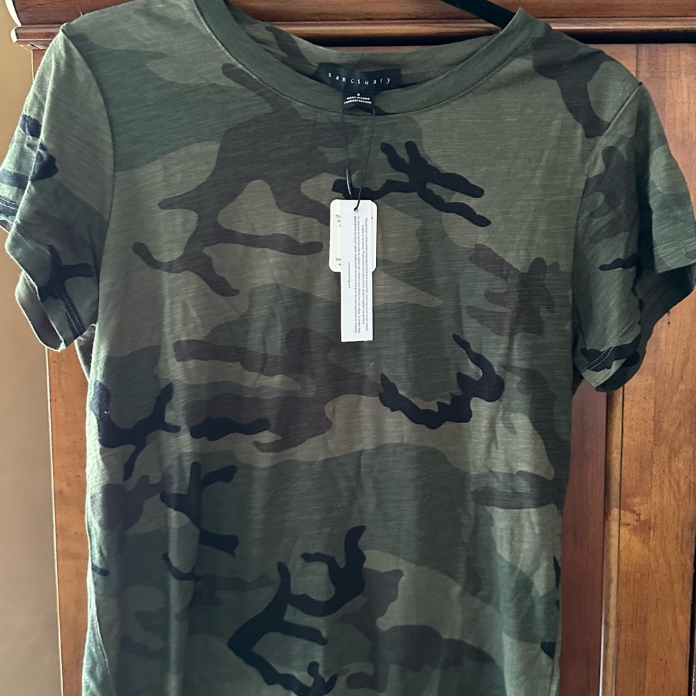 Sanctuary Olive Camouflage Short Sleeve Tee